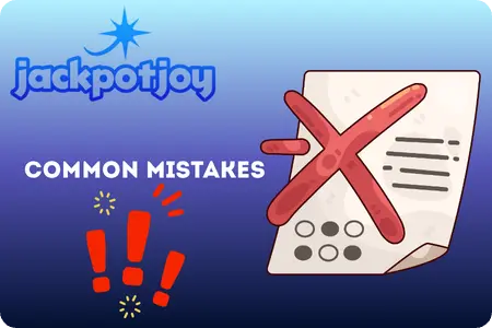 JackpotJoy common mistakes warning graphic